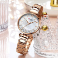 CURREN 9072 Rose Gold Watches Women Top Brand Fashion Quartz Wristwatch Female Chain Water Proof Hand Watch Hot